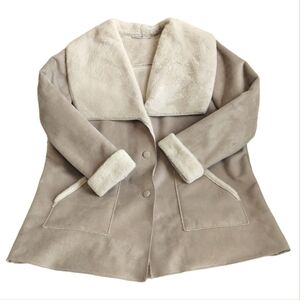 Faux Suede Jacket Signature Collection 2X Sherpa Beige